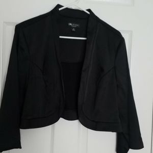 Black silk cropped blazer